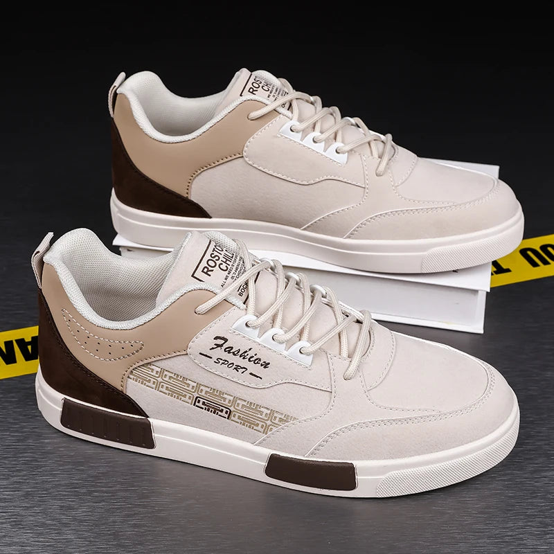 Men's Casual Flat Sneakers - Simple Design Trainers