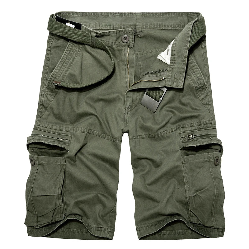 Men's Cotton Cargo Shorts - Multi Pocket Casual Summer Shorts