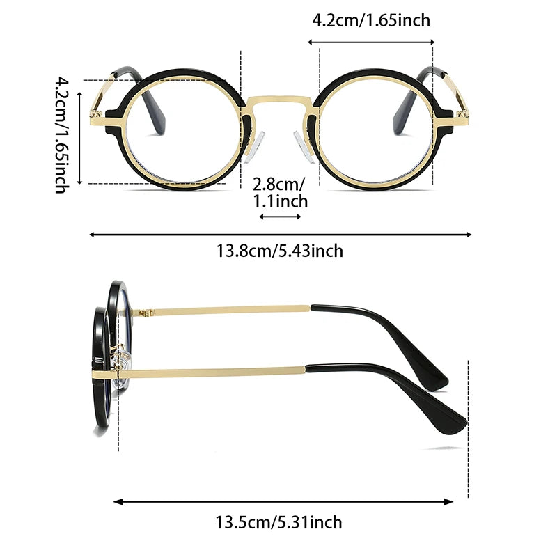 Punk Round Glasses - Blue Light Blocking Eyewear for Men & Women