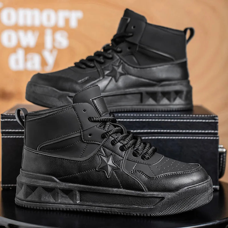 Men's High Top Platform Sneakers - Casual Skateboard Sports Shoes