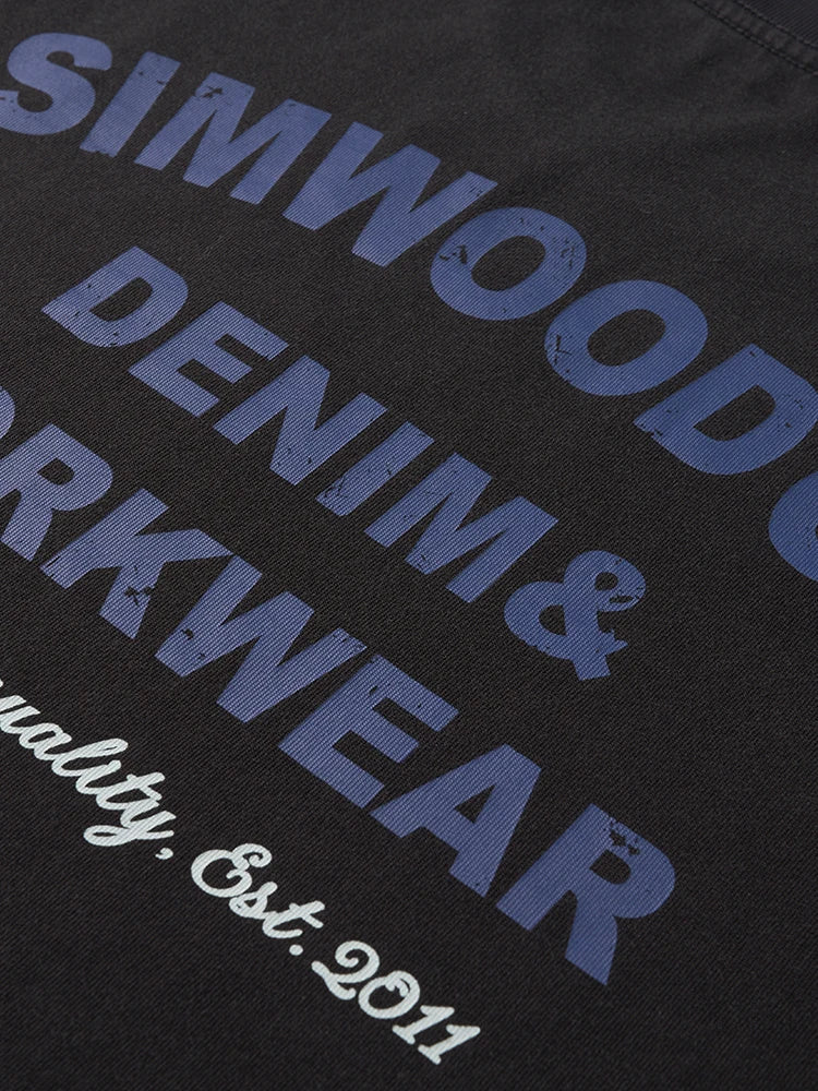 Men's Premium Cotton Vintage Letter Print T-Shirt - Washed Finish Plus Size