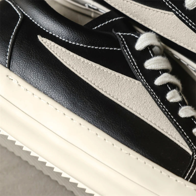 Men's Vulcanized Sneakers - Lace-Up Skateboarding Shoes