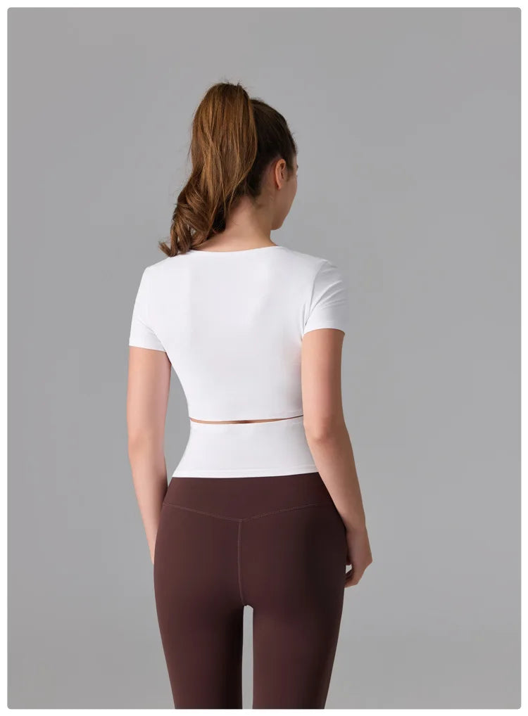 Women's Slim Fit Workout T-Shirt - Quick Dry Athletic Top for Yoga & Running