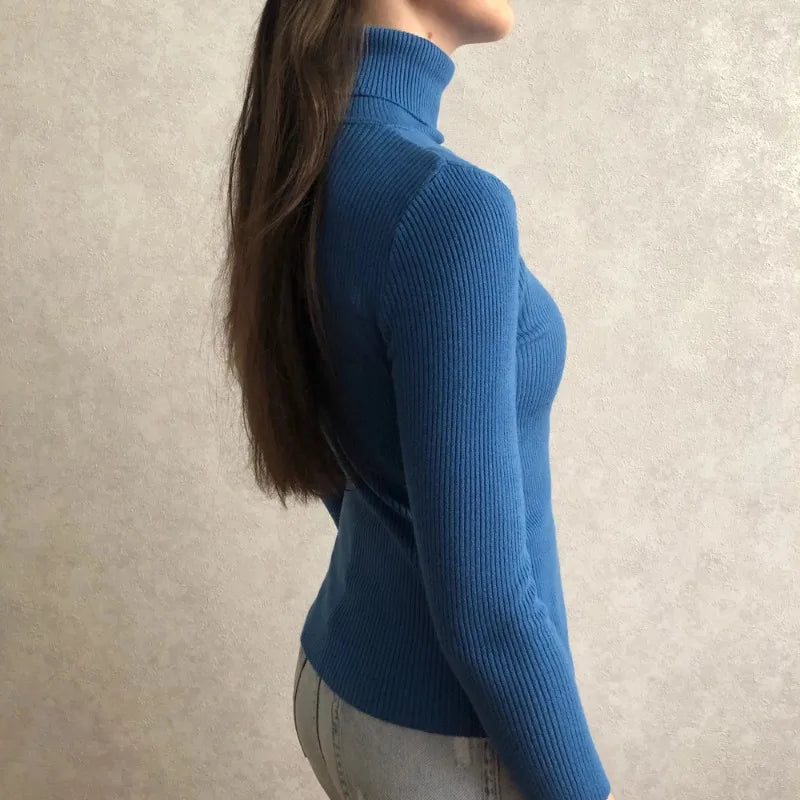 Women's Knitted Pullover Turtleneck