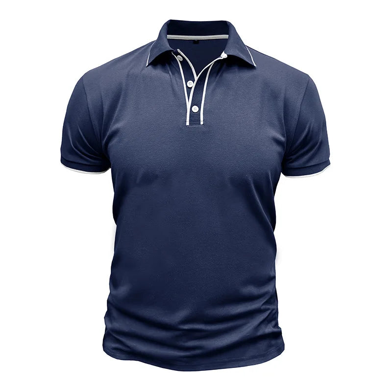 Men's Summer Smart Casual  Turn Down Collar Short Sleeve Polo Shirt