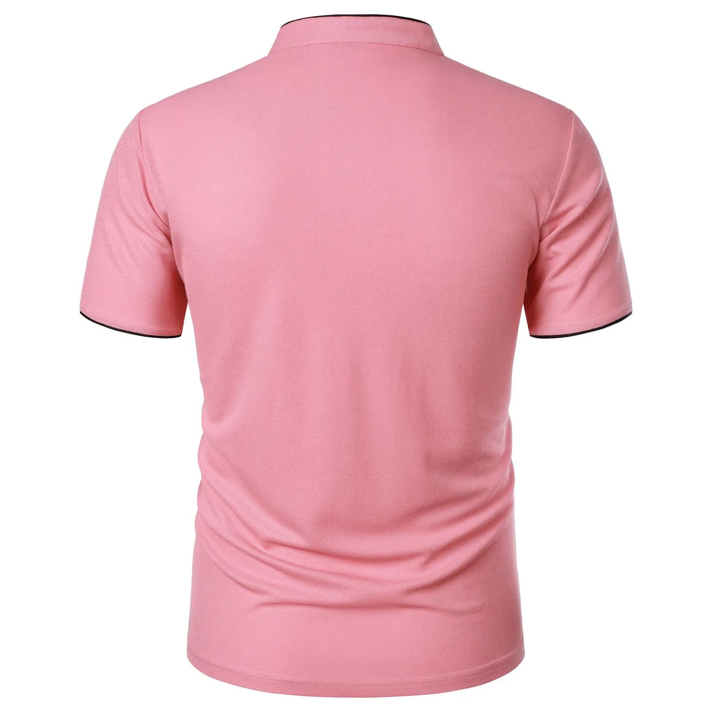 Men's Summer Short Sleeve Stand Collar Smart Casual Slim Fit Lightweight T-Shirt
