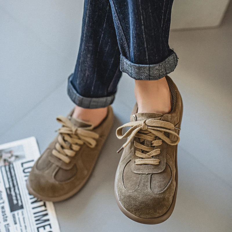 Men's Suede Leather Lace-up Flat Shoes
