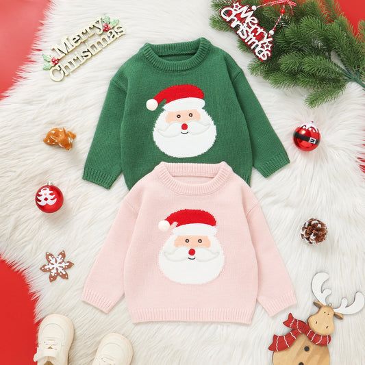 Christmas Baby Sweater - Santa & Reindeer Design (0-3Y)