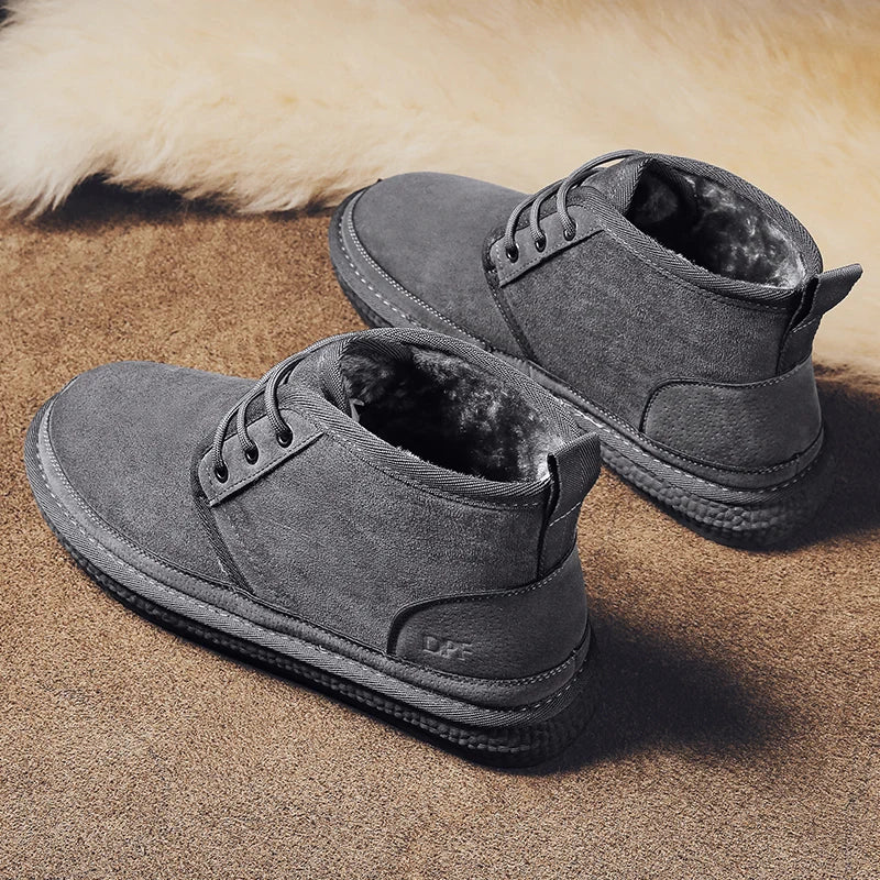 Men's Winter Snow Boots - Waterproof Fur-Lined Chelsea Boots