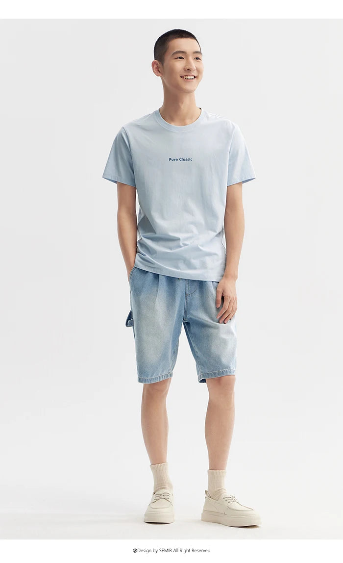 Letter Print Short Sleeve T-Shirt - Men's Summer Casual Top