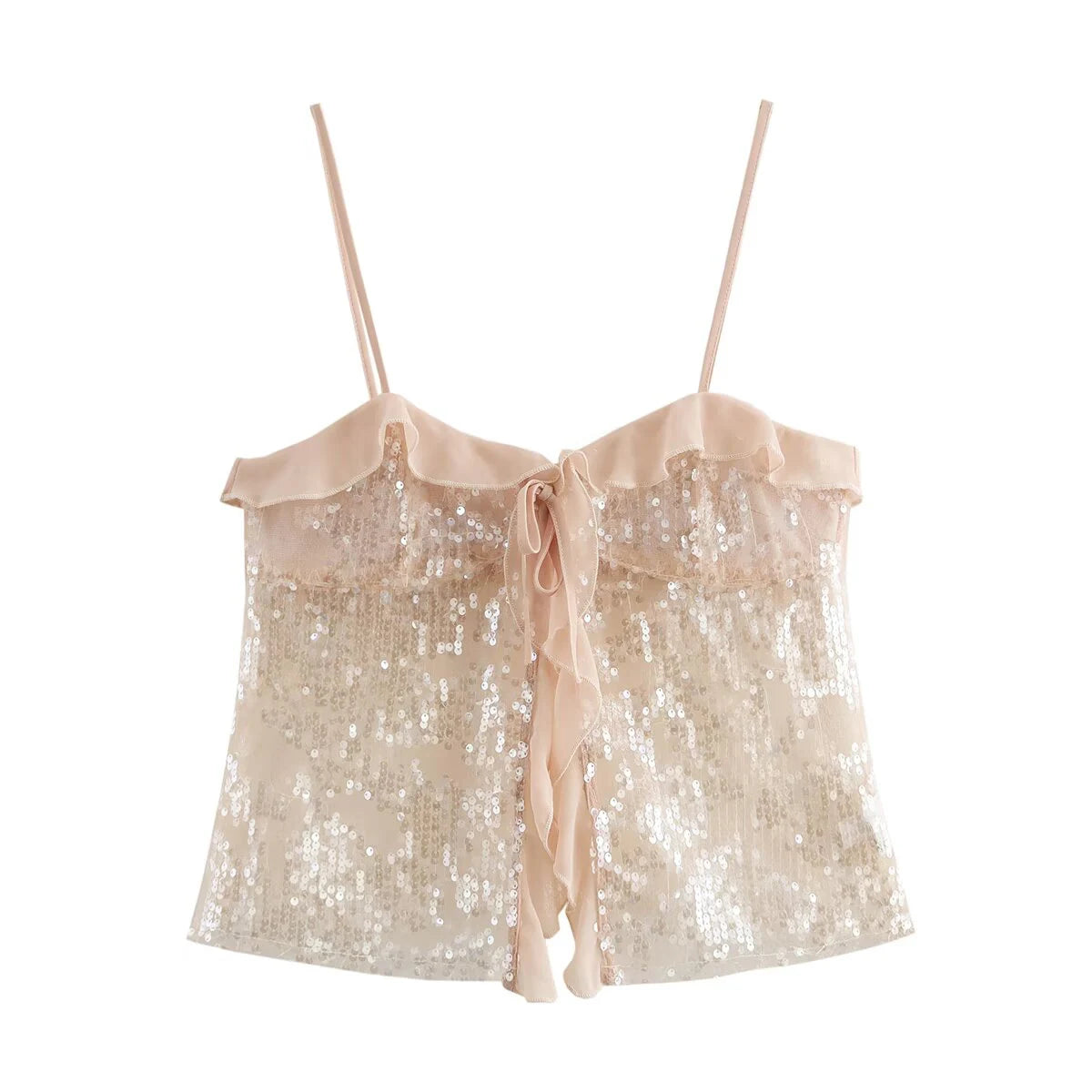 Women's Retro Bow Tie Sequin Short Suspender Vest