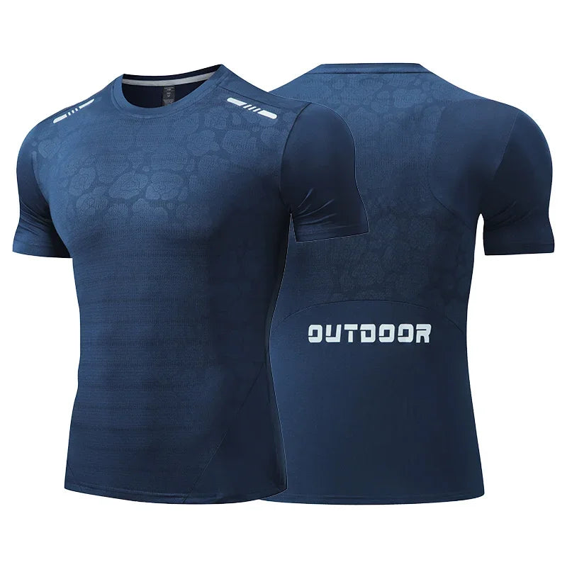 Men's Running Compression Dry Fit Short Sleeve Sport  Gym Fitness Jogging Sweatshirt Athletic T-Shirt Top