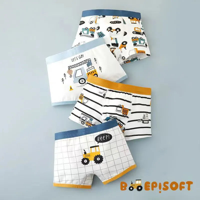 Children's Boy Comfortable Shorts Briefs Boxers For Kids (4 Pack)