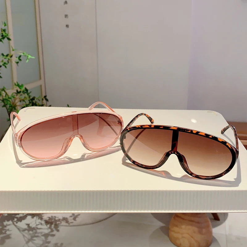 Oversized Fashion Sunglasses - Women's Mirror Sports Goggles for Outdoor Cycling