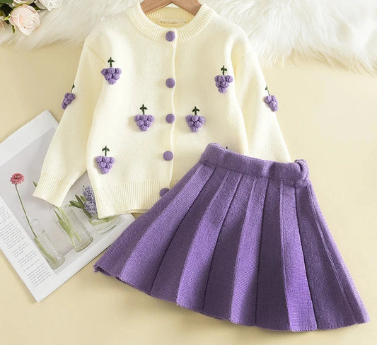 Children's Girl's Knitted Sweet Outfit Set