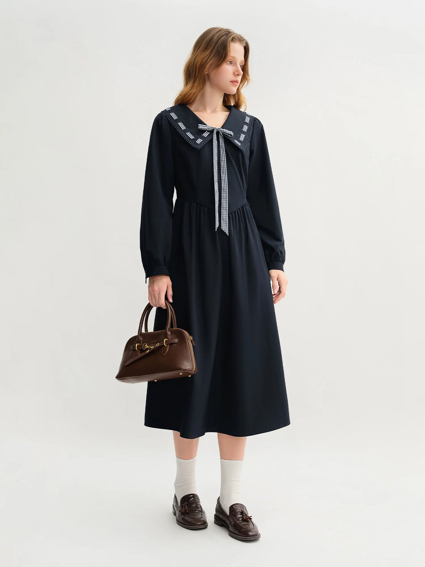 Women's Autumn Long Sleeve Shirt & A-Line Skirt Set