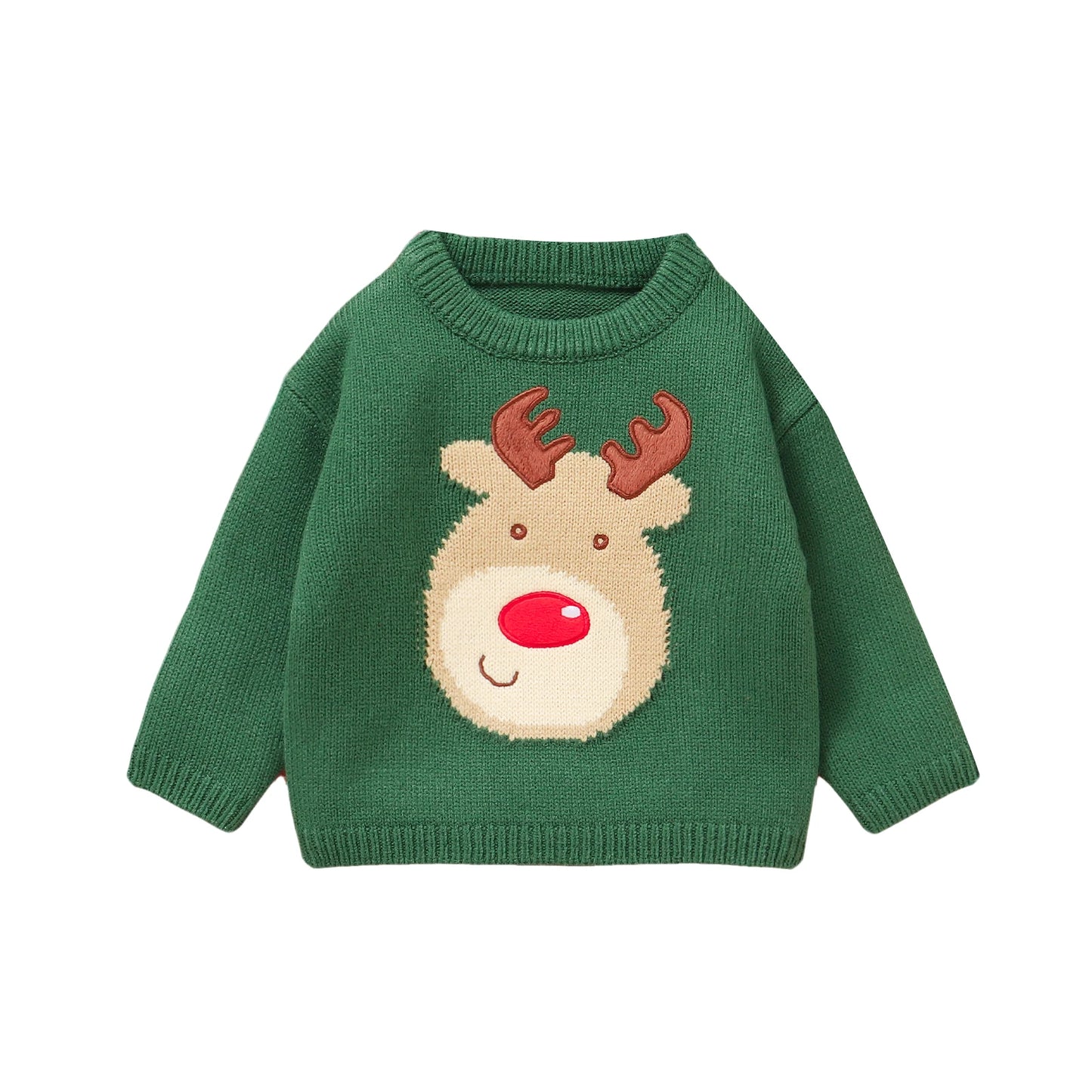 Christmas Baby Sweater - Santa & Reindeer Design (0-3Y)