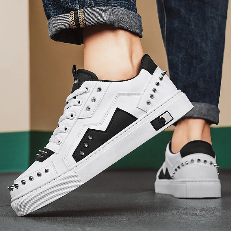 Men's Rivet Design Sneakers - Casual Sports Trainers
