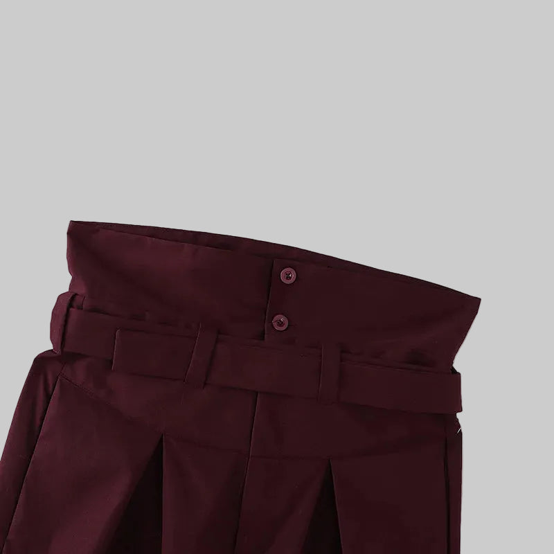 Deconstructed High Waist Wide Leg Trousers
