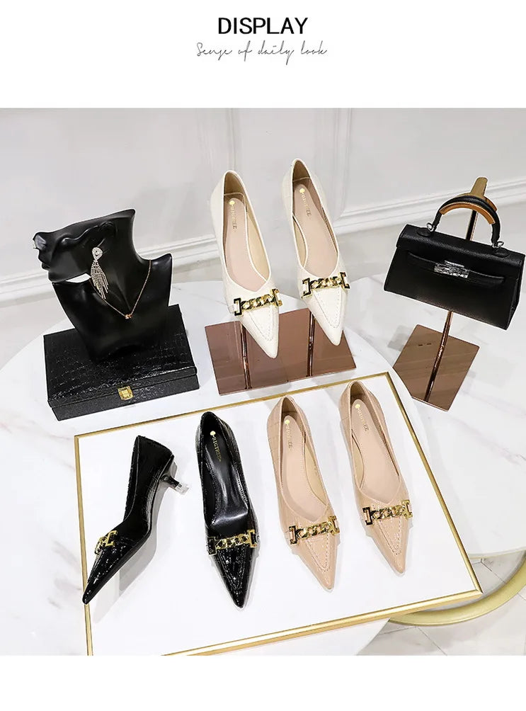 Patent Leather Stiletto Pumps - Professional Office Heels Available in 12 Colors
