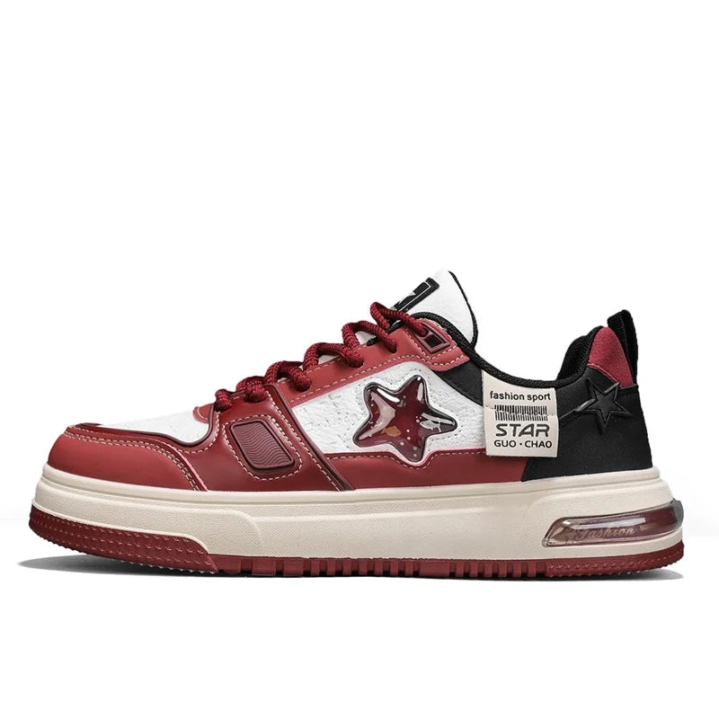 Men's Casual Stars Platform Crystal Fish  Skateboard Sports Sneakers
