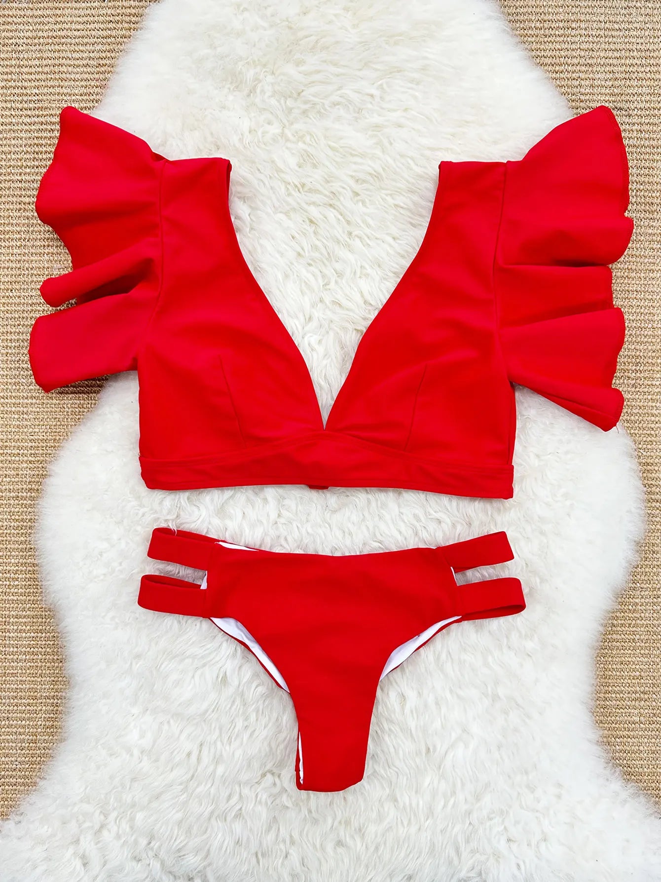 Women's Bikini Ruffle Floral Push Up Swimsuit Set