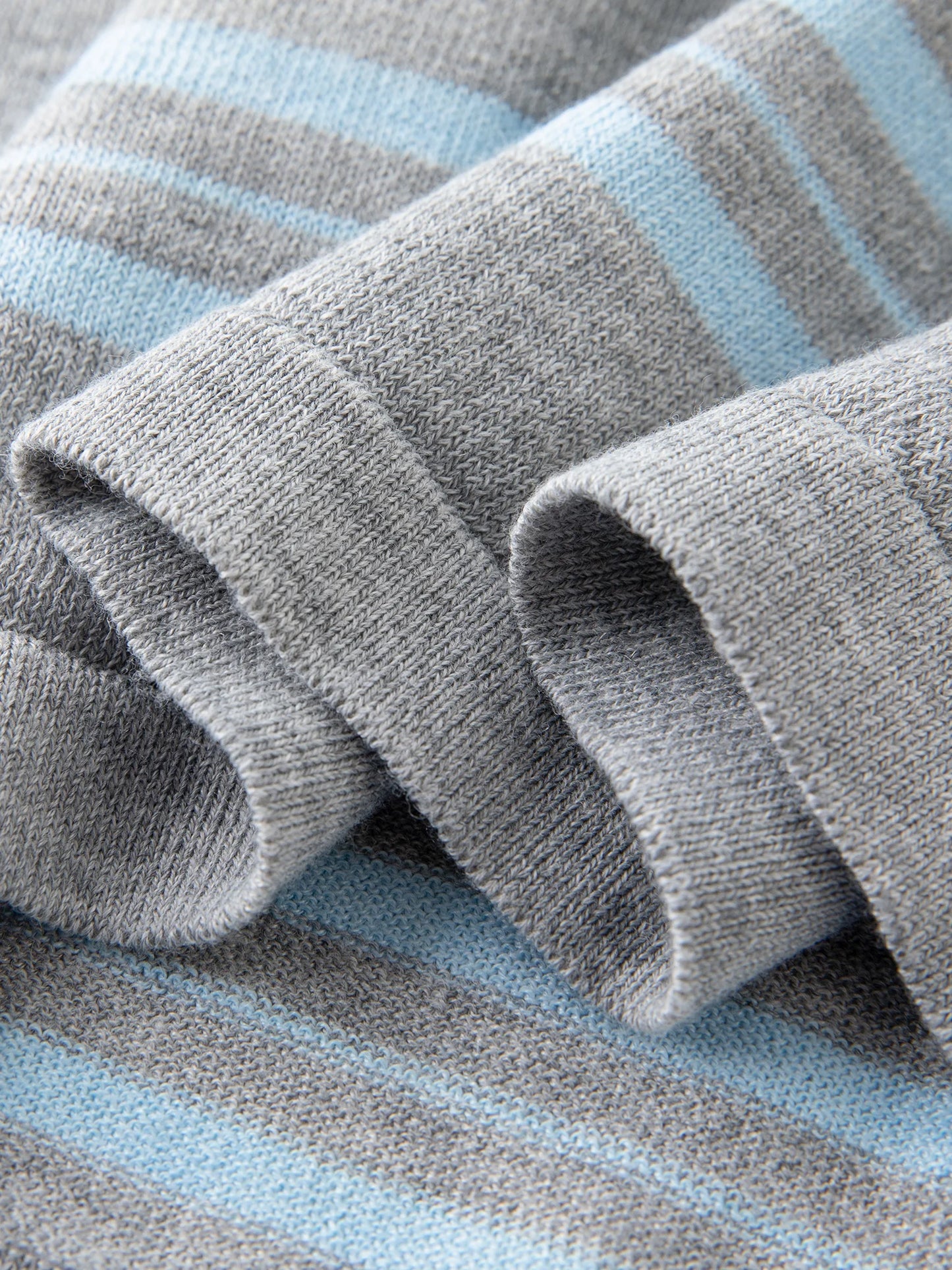 Striped Shawl and Sweater Skirt Set - Contrasting Knit Two-Piece