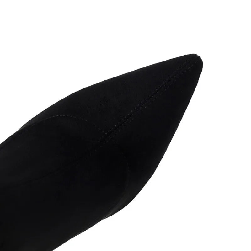 Suede Elastic Ankle Boots