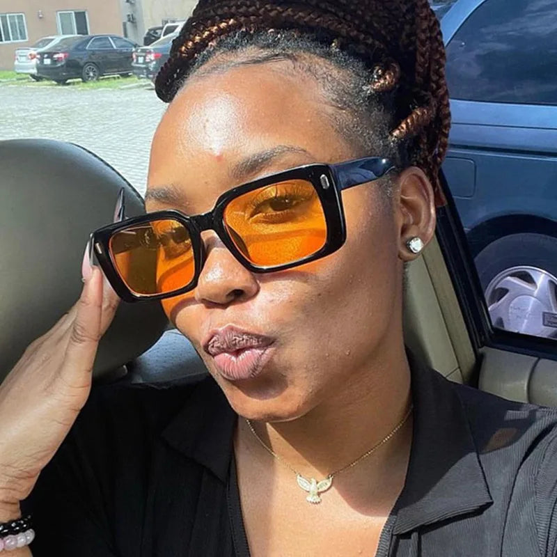 Women's Retro Square Anti UV 400 Sunglasses