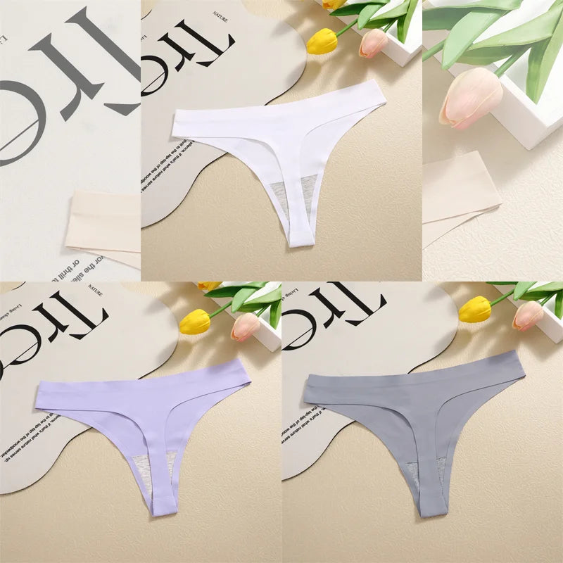 Women's Seamless Satin Thong 3-Pack