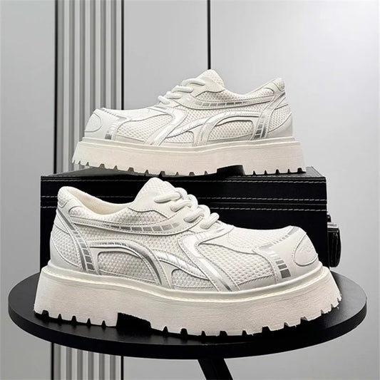 Men's Platform Derby British Style Thick Sole Breathable Shoes