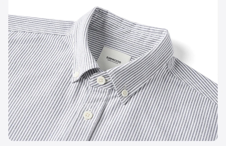 Men's Vertical Striped  230gsm Brushed Fabric Casual Shirt