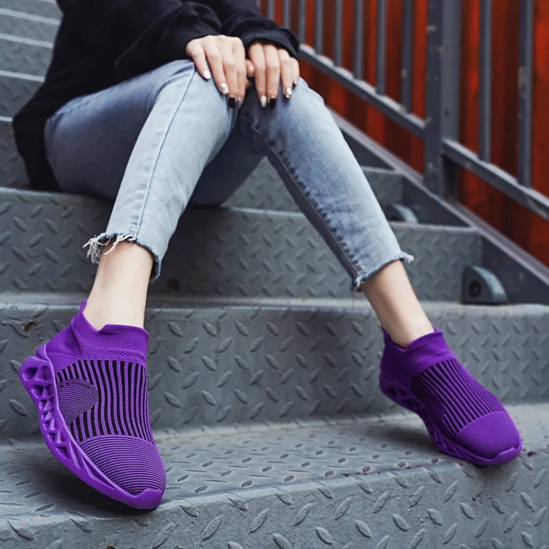 Men's Slip-On Platform Sneakers - Casual Running Sports Trainers