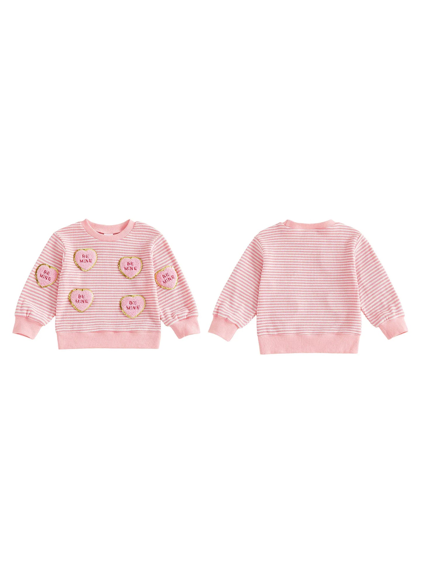 Toddler Girls Valentine's Day Sweatshirt with Heart Embroidery (0-4Y)