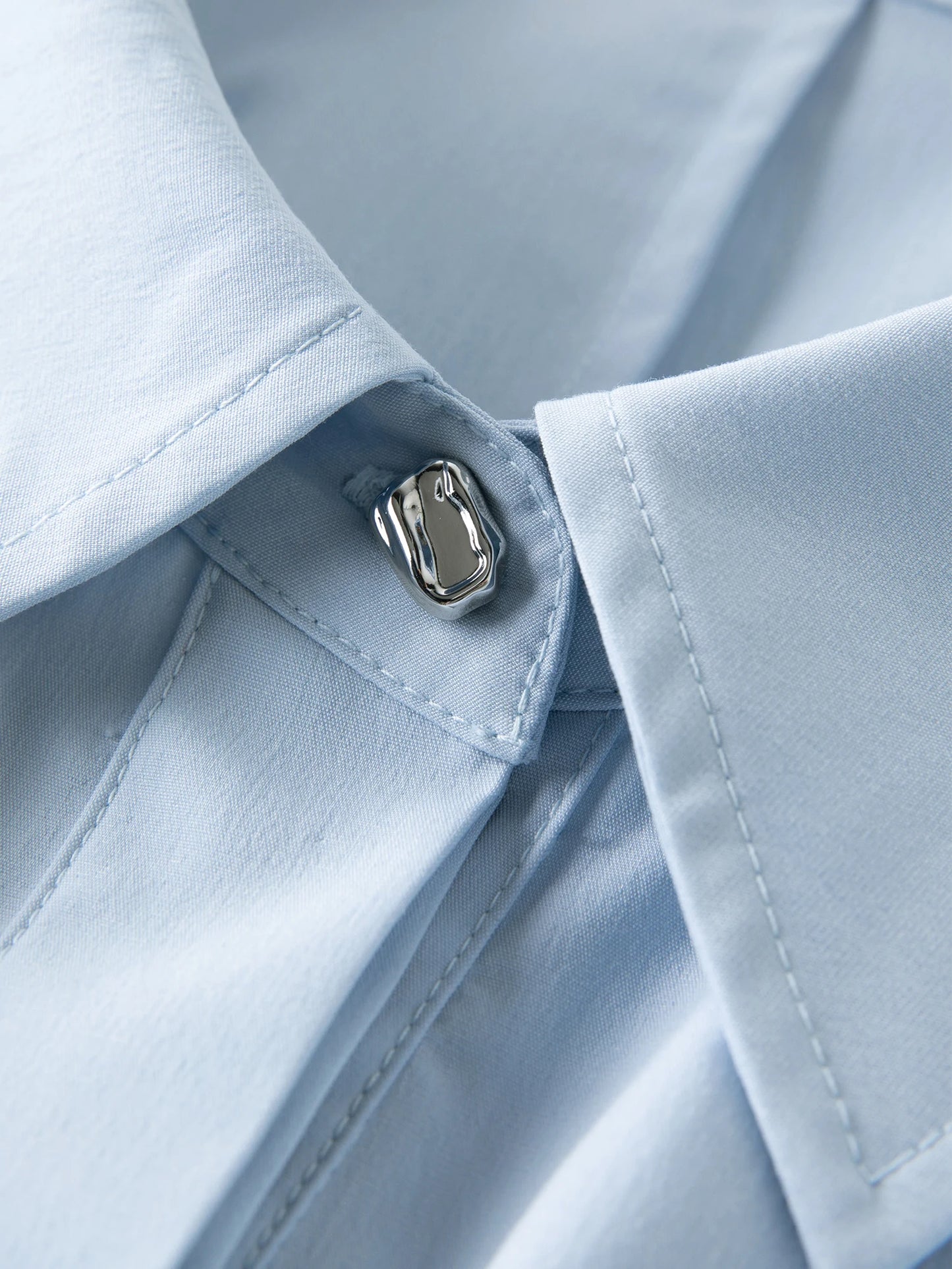 Vertical Striped Shirt Dress with Pleated Design and Belt