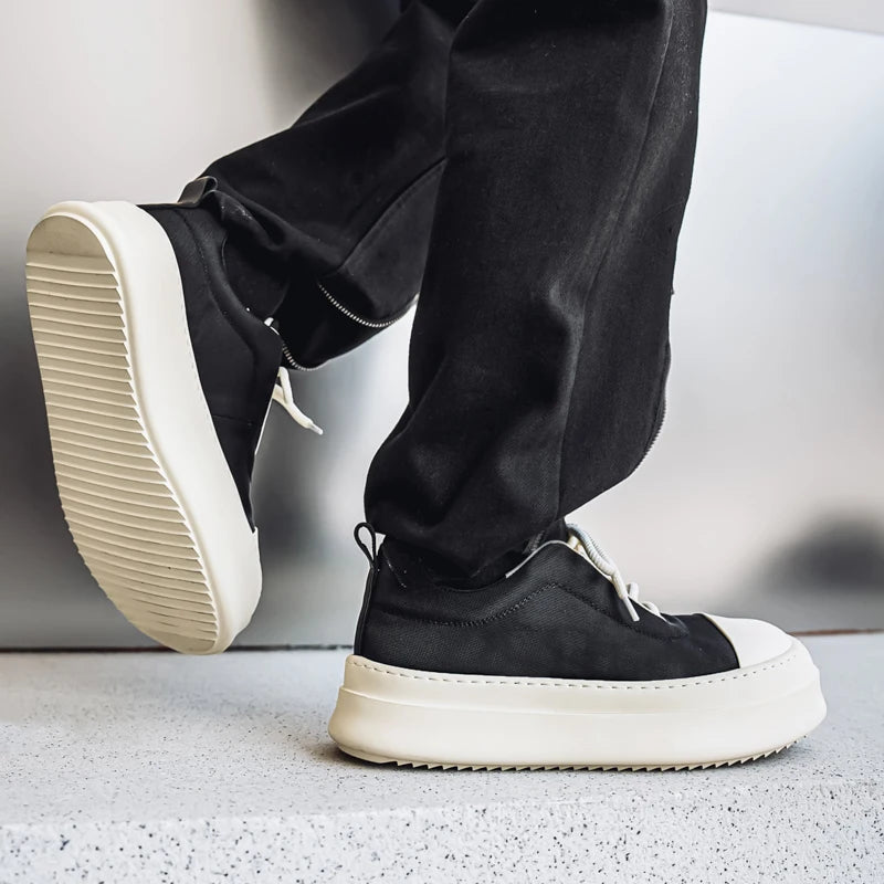 Men's Casual Platform Sports Lace Up Canvas Sneakers
