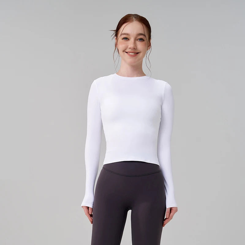 Long Sleeve Gym Top - High Elastic Breathable Yoga Fitness Workout T-Shirt