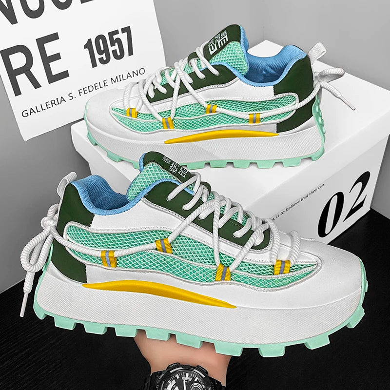 Men's Lightweight Platform Sneakers - Breathable Running Shoes