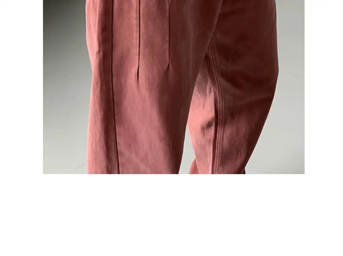 Men's High-Waisted Straight Jeans - Loose Wide Leg