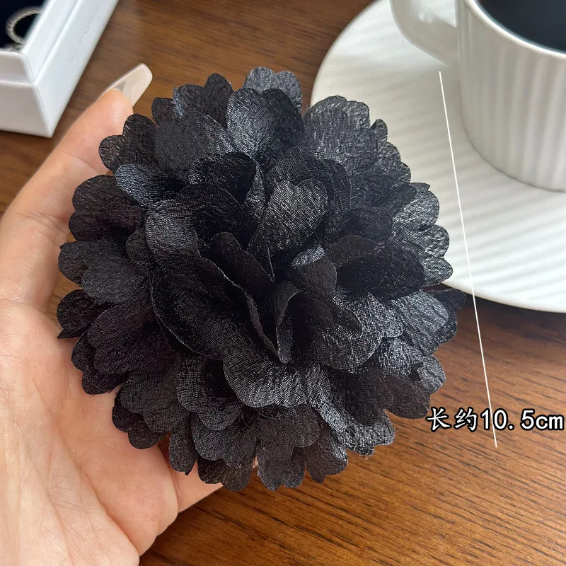 Camellia Chiffon Flower Brooch - Elegant Lapel Pin Wedding Corsage