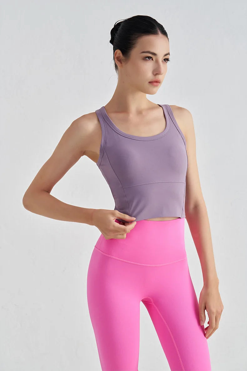 High Support Sports Bra - Breathable Nylon Fitness & Yoga Top