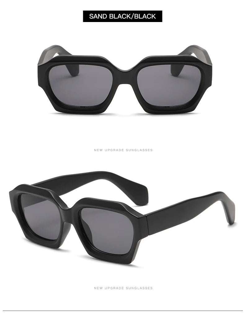 Black Square Frame Sunglasses - Punk Trendy UV400 Women's Eyewear