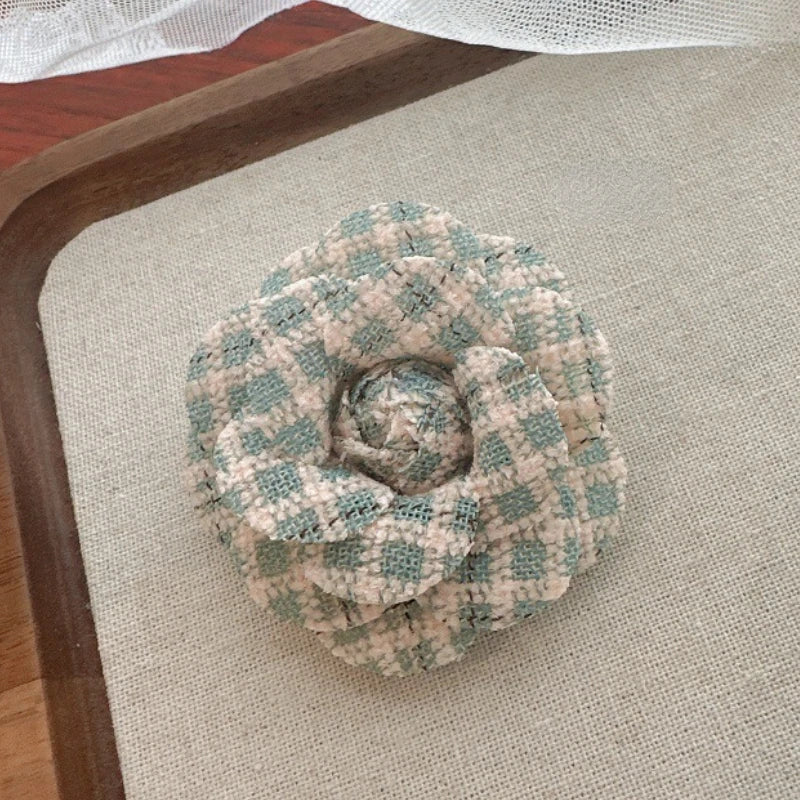 Camellia Flower Brooch - Elegant Fabric Corsage Pin for Women