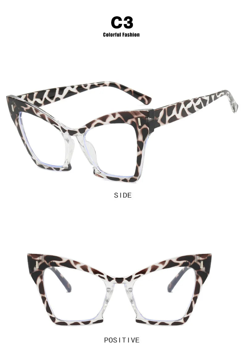 Retro Large Frame Blue Light Blocking Glasses for Women