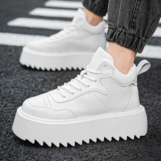 Men’s Casual Platform High Top Skateboard Vulcanized Sport Shoes Lace Up Sneakers