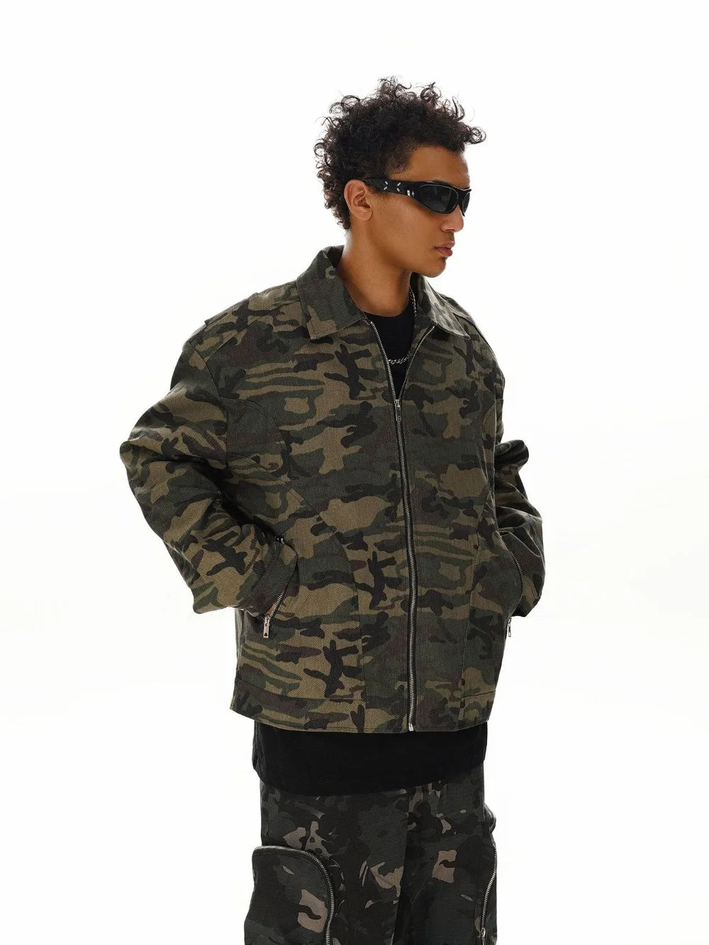 Men's Vintage Camouflage Detroit Varsity Jacket