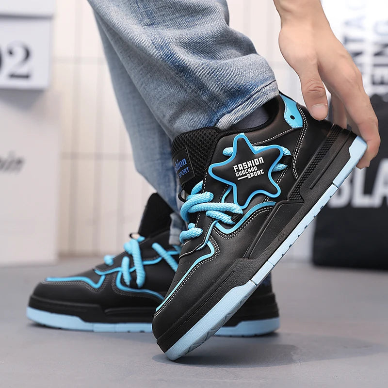 Men's Casual Stars Platform Skateboard Tennis Sports Comfortable Vulcanized Sneakers