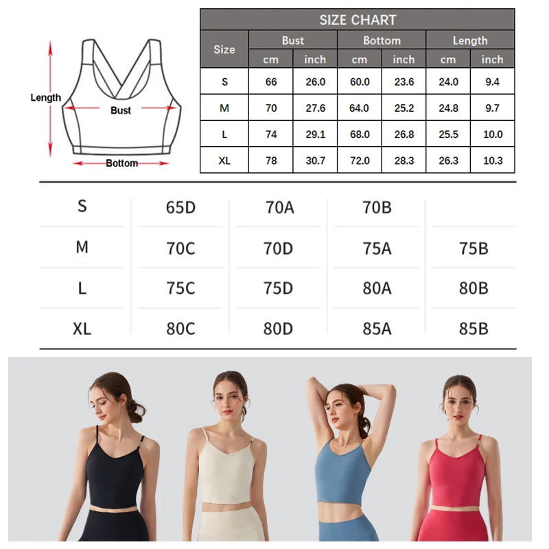 Women's Soft Sports Fitness Yoga Bra  Back Gym Crop Top  Breathable Workout Vest