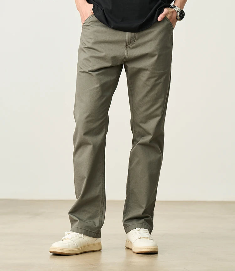 Cotton Chinos Pants - Loose Straight Casual Trousers for Men