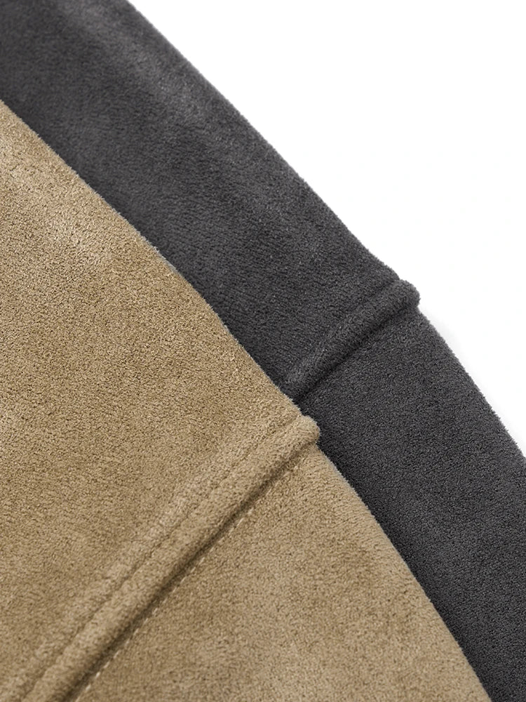 Men's 420gsm Suede Fabric Warm Fleece Lining Sweatshirt